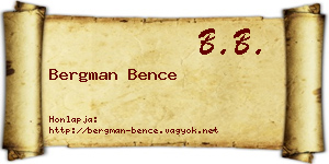 Bergman Bence névjegykártya