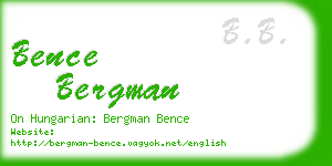 bence bergman business card